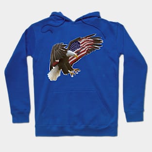 AMERICAN BALD EAGLE FLYING WITH FLAG WINGS Hoodie